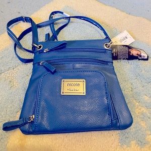 nicole by Nicole Miller royal blue cross body purse - never used